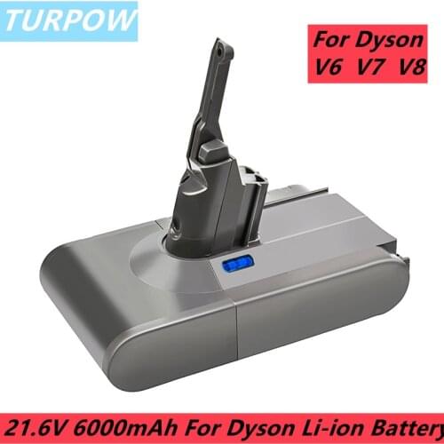 Turpow 21.6V 6000mAh Li-ion Rechargeable Battery For Dyson V7/V8 Vacuum Cleaner Replacement Power Tools Battery For Dyson 21.6V