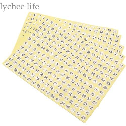 5 Sheets Number Stickers Scrapbooking Stationary Office Supplies DIY Paper Handmade Craft 1-102