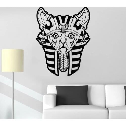 Ancient Egypt Style Wall Decal Egyptian Sphynx Cat Pharaoh Art Mural Door Window Vinyl Stickers Teens Bedroom Home Decor Q342