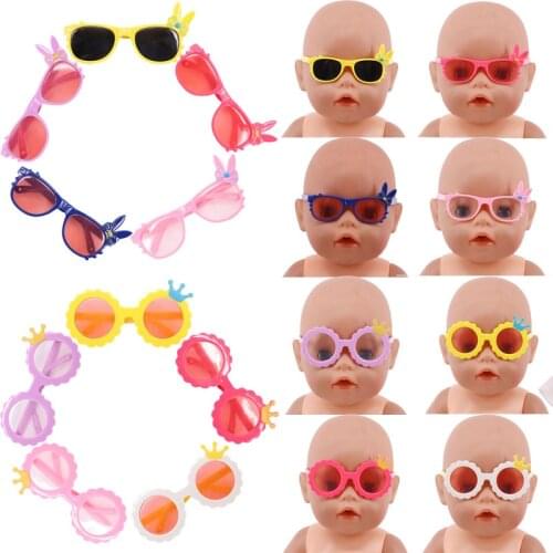 Doll Clothes Glasses 10 Colors Doll Accessories Fit 18 Inch American Doll & 43 Cm Born Doll For Generation Girl`s Toy Doll