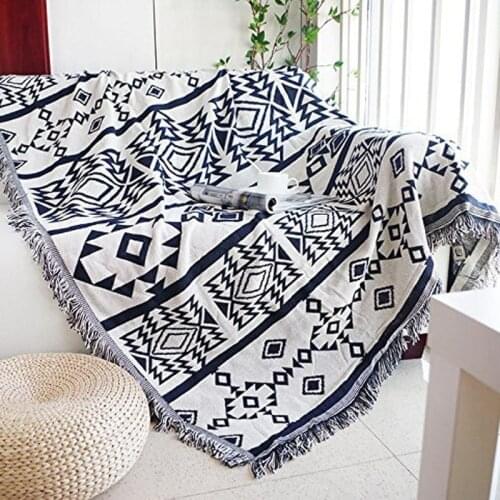 Geometric Sofa Throw Blanket Nordic Bedspreads Reversible Double-Side Throw Blankets Cover for Couch Floor Rug Koce Home Decor