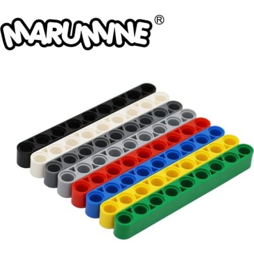 15PCS MOC Technic Liftarm 1x9 Holes Beam DIY Truck Train Crane BricksAssembly Parts Compatible With 40490 Building Blocks