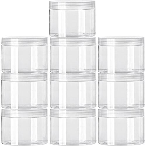 50PC 30/50/60/80/100ML/120ML/150ML Empty PET Jars Containers With Plastic Clear Lids Storage Bottle New Wide Mouth Plastic Jars