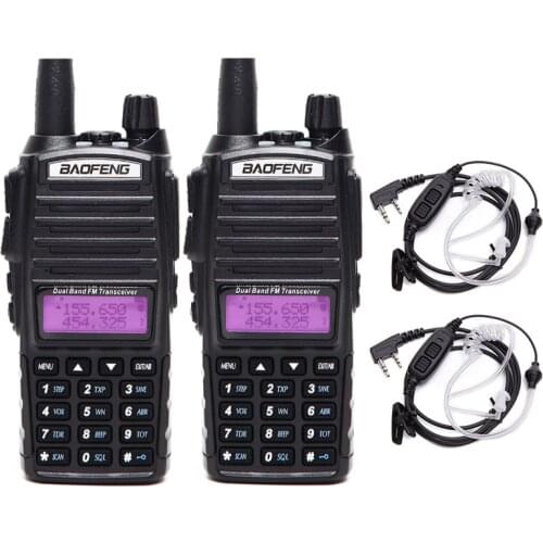 2PCS Baofeng UV-82 Plus 10KM 8W Powerful Walkie Talkie two way Radio Transceiver Amador upgrade of UV 82 + Acoustic Headset