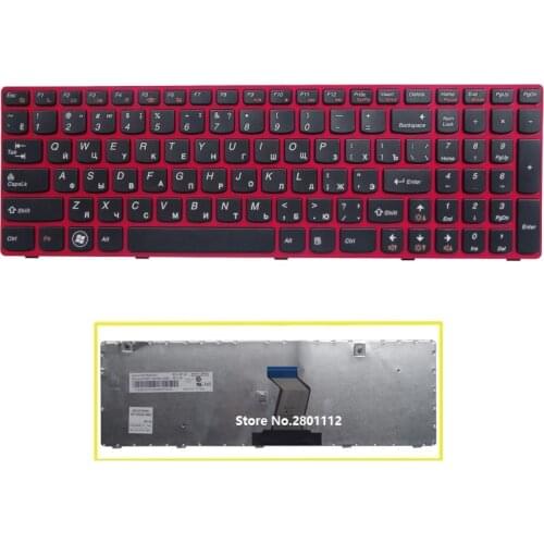 SSEA New Russian Keyboard black for Lenovo G580 Z580A G585 G590 Z585 V580 laptop RU Keyboard red frame