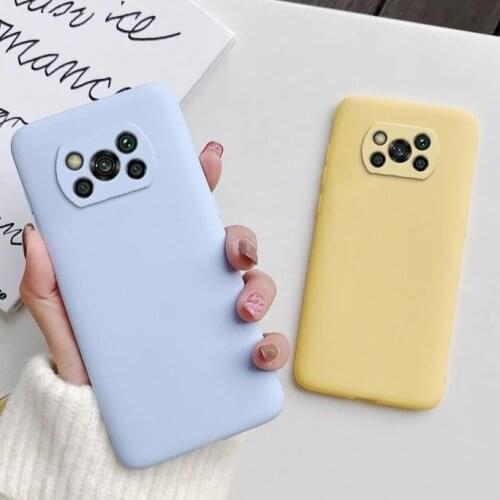 Candy Color Silicone Case for Xiaomi Poco X3 NFC M3 Pro X3 GT Coque Soft TPU Protective Cover Mi Poco C3 X3 Pro F3 Camera Bumper