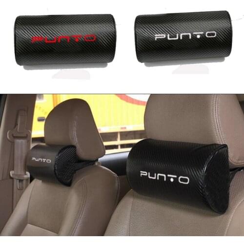 Carbon Fiber Texture PU leather Auto Car Seat Head Neck Rest Cushion Neck Support Safety Pillow Headrest Pad For Fiat Punto