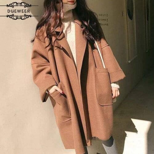 Trench Coats Women Solid Loose Open Stitch Pockets Fashion Retro Leisure Chic Korean Style All-match Womens Simple Plus Size 4XL