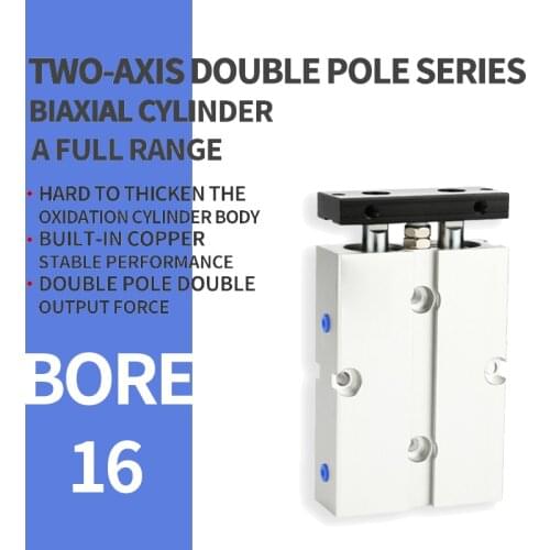 Air Cylinder Double rod double shaft TN series bore 16mm×10/20/30/40/50/60/70/80/90/100/125/150/175/200mm stroke