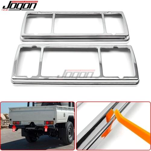Car Styling ABS Chrome Car Rear Fog Light Protection Cover Trim For Toyota Land Cruiser Pickup LC79 FJ79 Accessories