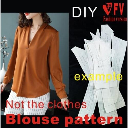Womens V-neck New Shirt Cutting Pattern Garment Structure Drawing BCY-84