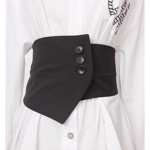 Womens runway fashion elastic fabric asymmetric Cummerbunds female Dress Corsets Waistband Belts decoration wide belt R2838