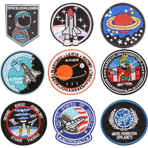 Astronaut Air Force Badge Patches for Clothing DIY Stripes Applique Clothes Stickers Iron on Creative Embroidered Cloth Fabric