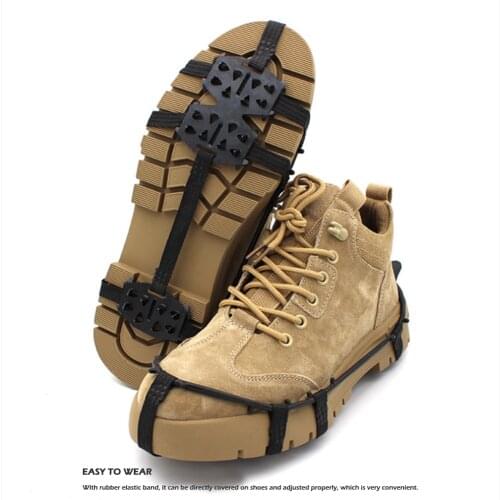 1 Pair M L 24 Teeth Anti-Slip Ice Grips Gripper Shoes Boot Hiking Ice Climbing Shoe Spikes Climbing Chain Crampons Shoes Cover