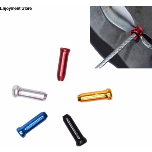 12Pcs Aluminium Alloy Metal Bicycle Brake Gear Cable Wire End Caps Gear Cable Wire Outer Cap Cover Crimps Tips 1.8 mm