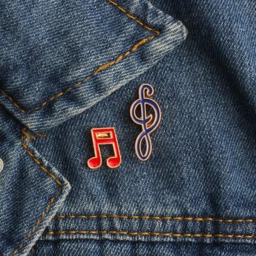 2Pcs/set Fashion Music Musical Note Brooch Pin Badge for Musician Kids Women Pins Button Pin Denim Jacket Clothing Jewelry Gifts
