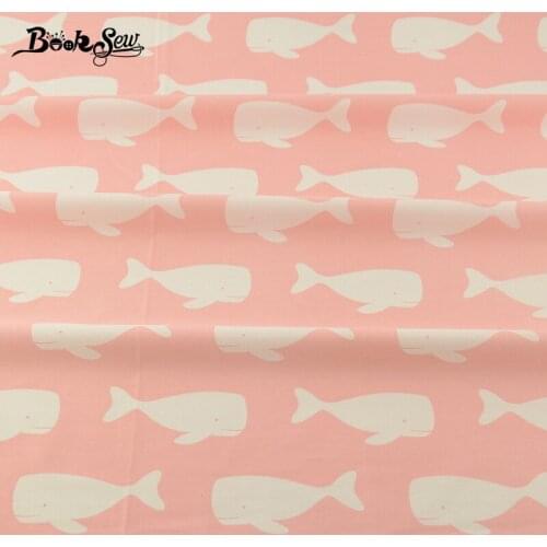 2017 New Arrivals Bed Sheet Patchwork Tecido Pink 100% Cotton Fabric Smile White Whale Designs Twill Fat Quarter Home Textile