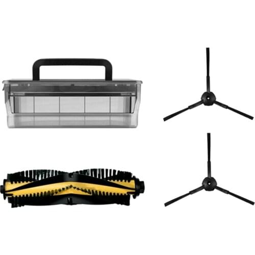 4 Pcs Replacement Parts For Ecovacs CR130 635 CEN640 Robotic Vacuum Cleaner Side Brush Main Brush Dust Box