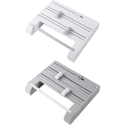 6 in 1 Kitchen Storage Rack Multifunctional Paper Towel Holder Plastic Cling Film Cutter Wrap Foil Dispenser