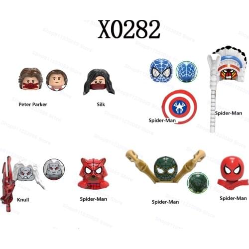 8pcs/set Peter Parker Knull series Assemble Building Blocks Bricks Superhero Model Figures Toys Children Gifts X0282