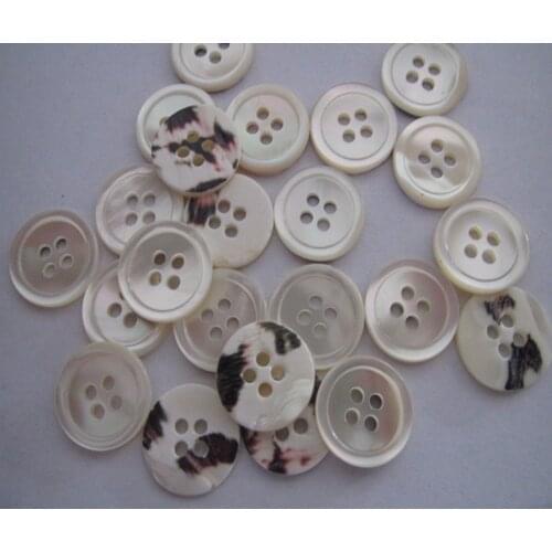 Free shipping 13mm white color nice man shirt trocas shell button round edge 4 holes fashion mother of shell button 100pcs
