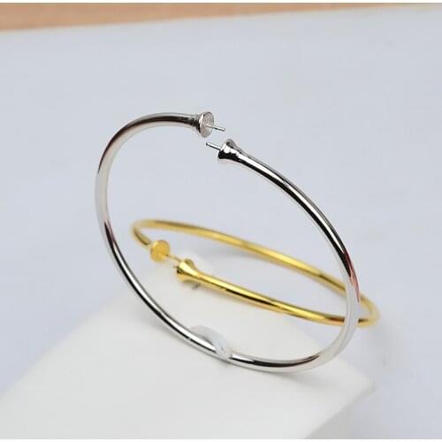 QIAOBEIGE New Diy handwork s925 pure solid silver stretch bracelet womens bracelet ring bracelet 7-12mm pearl accessories