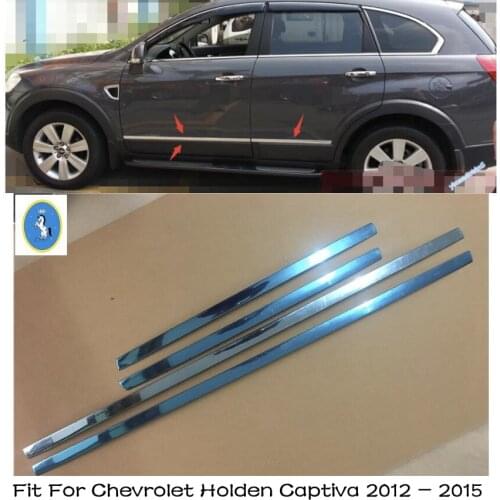 Lapetus Stainless Steel Car Door Body Molding Bezel Protector Cover Trim Accessories For Chevrolet Holden Captiva 2012 - 2015
