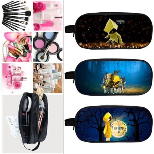 Hot Game Little Nightmares 2 Pencil case Children Cartoon Double Zipper School Pen Box Unisex School Supplies Women Cosmetic Bag