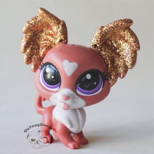 CWG074 Pet Shop Animal Gold powder big ears dog doll action Figure cute puppy