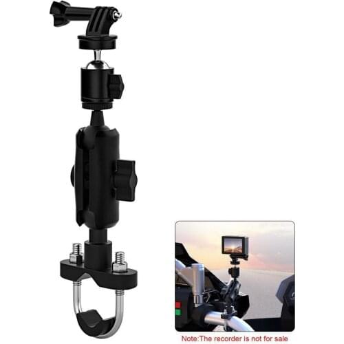 Motorcycle Data Recorder Holder Aluminum Alloy Handlebar Fixed Side Bracket Black Motorbike Camera Recorder Support