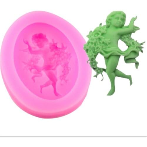 DIY Angel Girl Flower Fairy Cake Fondant Silicone Mold Soft Candy Chocolate Silicone Mold Cooking Cake Decorating Candle Tool