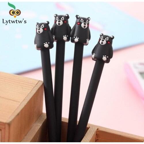 1Pcs Lytwtws Korean Stationery Kawaii Cute Kumamoto Bear Handle Creative School Office Supply Gel Pen sweet pretty lovely anime