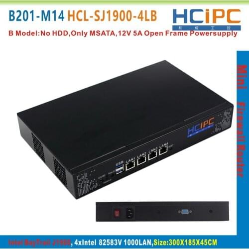 HCiPC B201-M14 HCL-SJ1900-4LB, Baytrial J1900 82583V 4LAN Mini Firewall Barebone,4LAN Mini Router,Mini PC,4LAN Motherboard