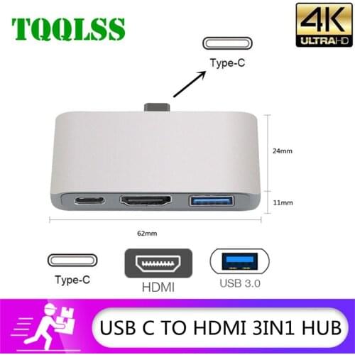 TQQLSS USB c Type-C Hub To HDMI Adapter 4K Thunderbolt 3 USB C Hub with Hub 3.0 for Samsung Galaxy S10/S9/S8/Huawei Mate