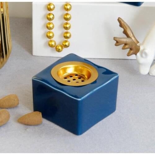 Middle East European square ceramic incense burner Simple Desktop