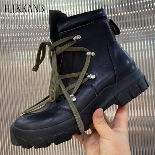 Fashion Classic Thick Bottom Martin Boots Men Height Increase High Top Casual Boots Non-slip and Warm Motorcycle Boots 2021 New