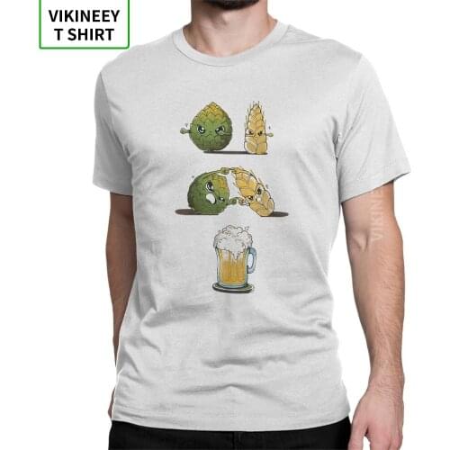 Beer Fusion Men T Shirt Bar Alcohol Ale Drink Funny Tees Short Sleeve Crew Neck T-Shirts 100% Cotton Gift Idea Clothes