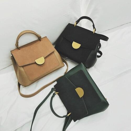 2021 Summer New Women Contrast Retro Handbag Frosted Shoulder Messenger Bag