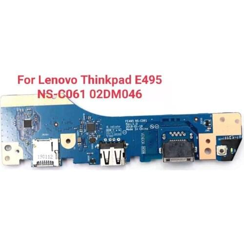 New Original USB Sub Card Board Connector For Lenovo Thinkpad E495 Laptop USB card Switch panel RG45 NS-C061 FRU 02DM046