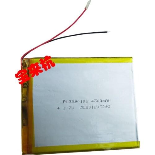 New Hot A Polymer batteries 9 inch Tablet PC 3.7V 3894108 domestic batteries 4200mAh high capacity Rechargeable Li-ion Cell