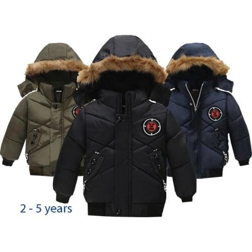 New Baby Boys Hooded Down Coat Winter Outerwear Coats Kids Thicken Jacket Clothes Warm Leisure Clothing New
