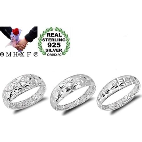 OMHXFC Wholesale European Fashion Woman Man Unisex Party Birthday Wedding Gift Star Resizable 925 Sterling Silver Ring RI161