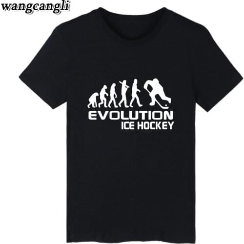 Popular Evolution Ice Hockeyer Mens T-shirt cotton male T shirt harajuku casual tee shirt hot sell fashion crewneck Tshirt tops