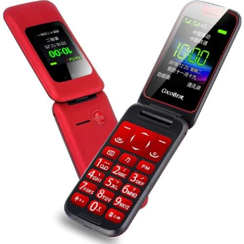 3G WCDMA GSM Unlock Flip Senior Feature Mobile Phone Dual Display SOS Quick Call DV Large For Old People Russian Key