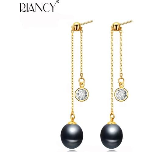 Classic genuine Natural freshwater pearl long earring high quality, 925 sterling silver pearl earring girl fashion pearl jewelry