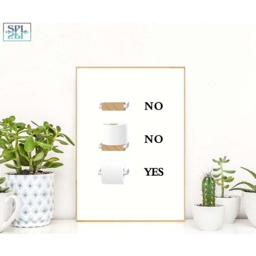 SPLSPL Fun Quirky Toilet Paper Instructions Sign Canvas Art Print Painting Poster Modern Wall Home Decor Picture for Bathroom