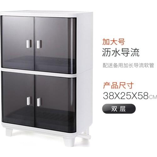 Dish storage rack Household draining tableware storage box Thickened cupboard, dust-proof, insect-proof and drainable