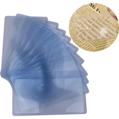 1/10 PCS Magnifier Magnification Magnifying Fresnel LENS Portable Pocket Transparent magnifying glass Credit Card Size