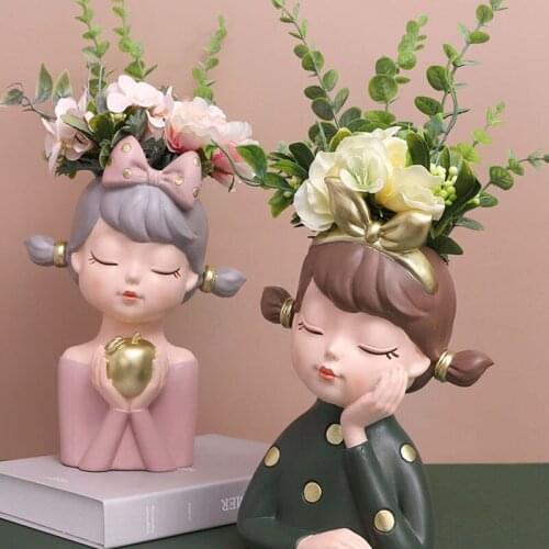 Vase Decoration Home Décor ваза для цветов Succulent Flower Pot Creative Cute Large Nordic Girl Vases Room Ornaments Shape Pink