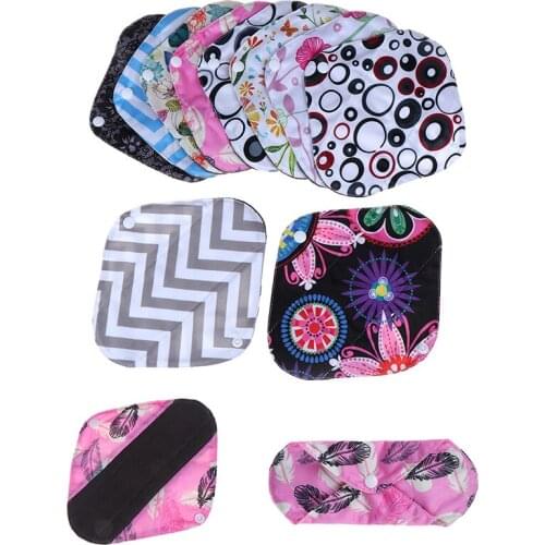 Women Resuable Sanitary Pad Washable Charcoal Bamboo Cloth Menstrual Panty Liner Nappy Sanitary Pad Feminine Hygiene Pad
